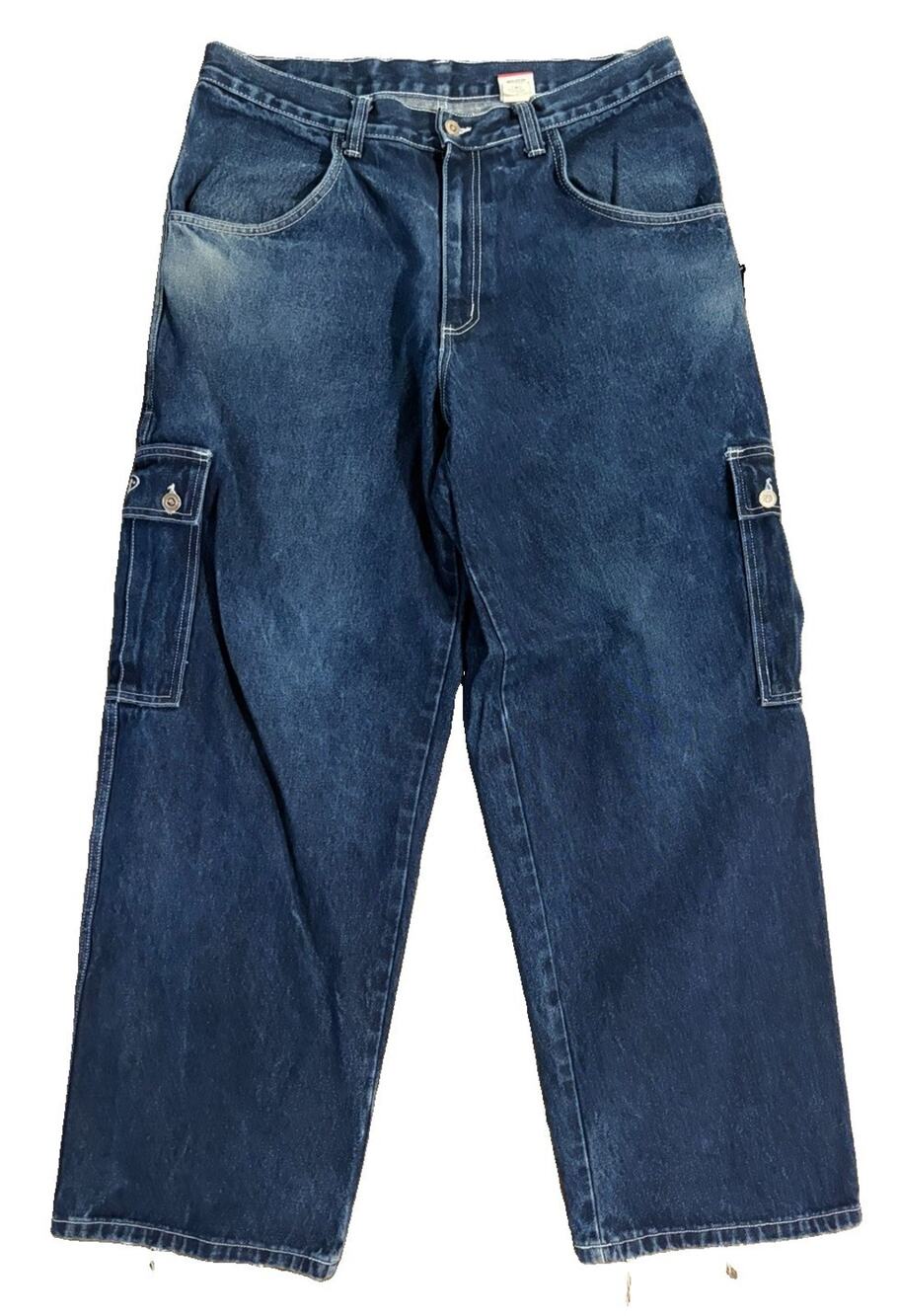 Vintage Interstate Baggy Denim Jeans Size 36x32 Made In USA Skater Hip Hop 90s